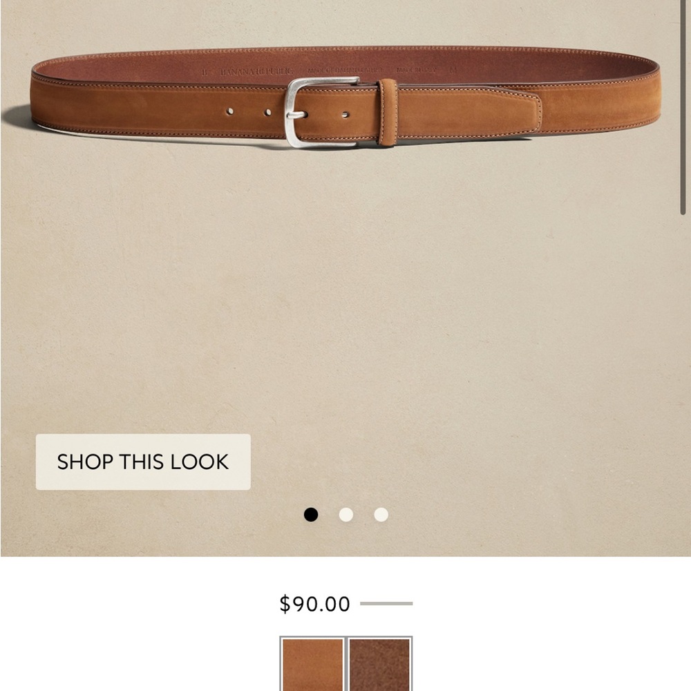 Men's Tan Leather Belt - Picture 1 of 4
